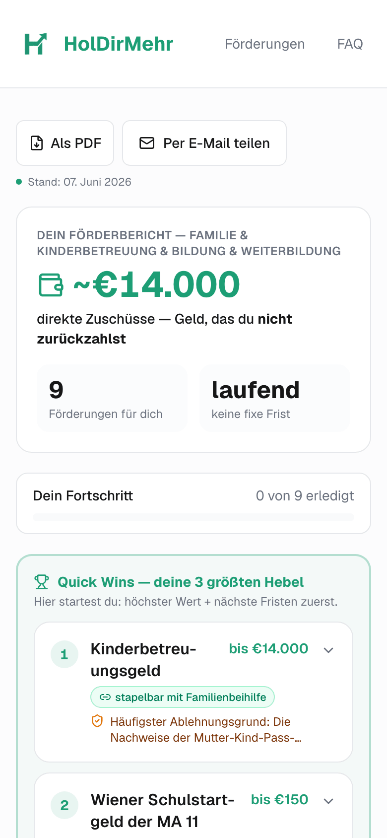 Beispiel: Förder-Dashboard — ~€14.000